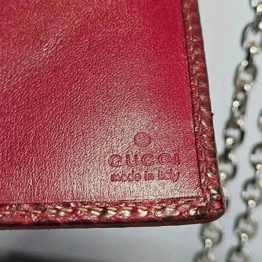 Gucci Python Leather Wallet  On Chain - Picture 4 of 16